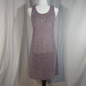 AIKO lilac & black cotton-rayon knit mini dress, sz L, EUC
